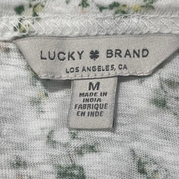 LUCKY BRAND Floral Tie Neck Top - Size Medium - Picture 6 of 9